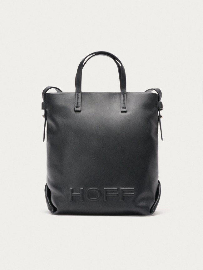 Black Hoff Leather Shopper Arcade Women Bags | 68DLOHWXF