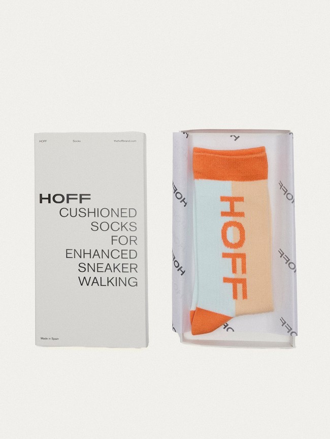 Orange / Blue Hoff Maxi Logo Women Socks | 78ZNISCTY